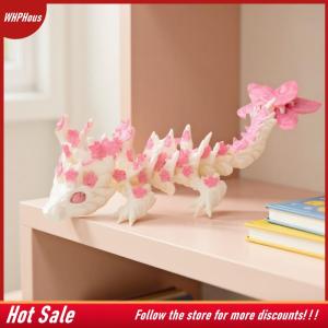 【COD】🔥🔥🔥 3D Printed Love Cherry Blossom Dragon Movable Joint Dragon Model Gift Ornament Landscape Craft