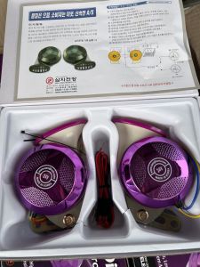 Bộ còi ngân tím 6 tiếng Samji dùng cho ô tô xe tải. Còi ngân tím Hàn Quốc xịn. Điện 12v và 24v (1 bộ)