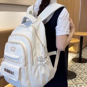 Womens Korean-style high school backpack Japanese-style versatile backpack for elementary school students junior high school students and middle school students large-capacity weight-reducing backpack