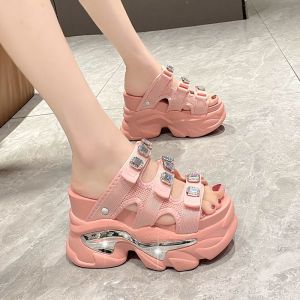 Slippers Women New Style 2024 Sponge Bottom Non Slip Slippers Fashion Wedge Slippers