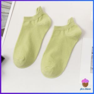 First Chioce ถุงเท้าผู้หญิงผ้าฝ้าย ถุงเท้าซ่อนซับเหงื่อ กระชับแน่นไม่หลุดง่าย Boat socks