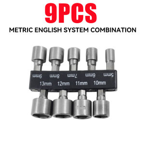 14/9 Piece Premium S2 Alloy Steel Nut Driver Set SAE and Metric HEX Bit Socket Set