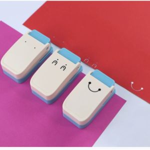 Keychain Embossing Machine Smiley Face Design Hole Puncher Office Paper Card Cutter DIY Craft Punch