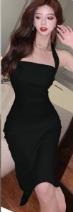 dandelia / DRESS VIONA SCUBA 971 / dres / dres scuba / dress lc karoke / party dress / dress korean style / dress scuba / Long Dress Pesta / midi dress / Dres Pesta Wanita Party Dress Offshoulder Tali"