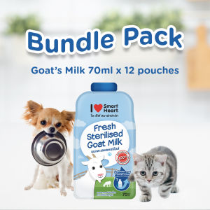 SmartHeart 100% Fresh Sterilised Pet Goat’s Milk for Dogs & Cats w Natural Nutrients - 70ml / 400ml