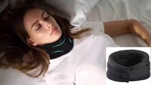 KKINYAS Neck Support for Snoring，Breathable Anti-Snoring Neck Brace，Adjustable Soft Foam Support – Perfect for Sleep Home Travel & Office (Men & Women)