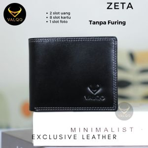 [VALQO] Dompet ZETA Kulit Sapi Tanpa furing Cowok Pria Laki Kartu Foto Uang