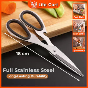 Multi-Function Stainless Steel Kitchen Scissors Heavy Duty Shears with Bottle Opener & Nutcracker
