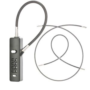 COOLCELLS 4 Digit Combination Long Rope Cable Lock Thickened Resettable Code File Cabinet Padlock Practical Soft Wire Password Lock Bicycle Locker