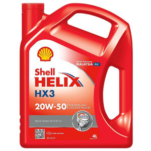 S2U Original Shell Helix HX3 Engine Oil 20W50 4Liter For Proton Perodua Honda Toyota Minyak Hitam Kereta Myvi Wira Waja