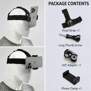 Head-Mounted Headband Bracket Adjustable Live Broadcast Mobile Phone Holder First-person Perspective Fixed Bracket Gift Head Strap Mount Phone Holder Outdoor Live Shooting Bracket Headband Holder for Phone/Action Camera