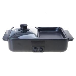 2 trong 1 Lẩu và Bộ đồ nướng độc lập kiểm soát nhiệt độ không dính Sưởi ấm nhanh nấu ăn thiết bị tiện ích nhà bếp