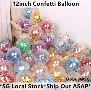 🔥SG LOCAL STOCK🔥 Fast Delivery🔥12" Confetti Balloon - 10pcs of Colorful 12" Confetti Balloons