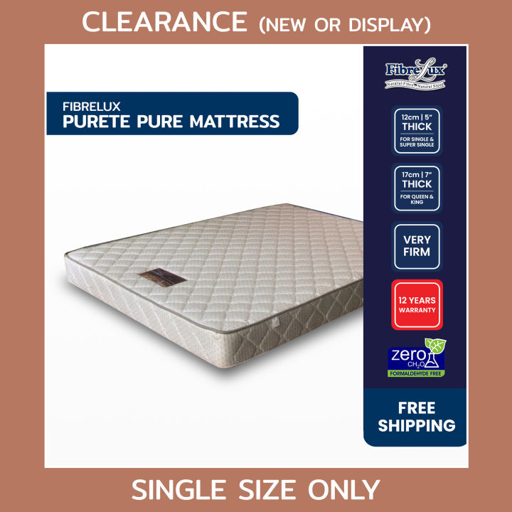 *CLEARANCE* Fibrelux PURETE Mattress (5 or 7 inch), Rubberised Coir ...