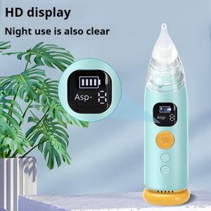 【Original 】1pc Portable Electric Baby Nasal Cleaner - Soothing Music and Soft Lighting - 3 Adjustable Suction Levels 3 Soft Silicone Tips to Clear Nasal Mucus Suitable for Home Use