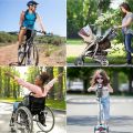 Rupertyle Bike Handlebar Water Bottle Holder, Fits Cups Diameter Less Than 3.6in/9cm, No-Screw Installation, Mesh Pockets, Insulated, with Adjustable Fasteners, Shoulder Strap and Phone Storage Bag. 
