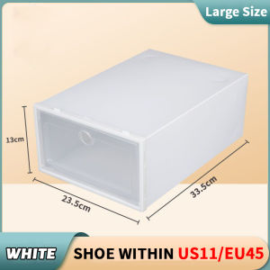Large Size Transparent Shoe Box Foldable Storage Hard Plastic On Sale Shoes Case Stackable Racks Organizer