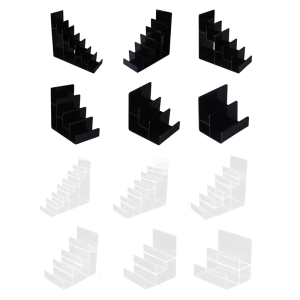 ชั้นวางกระเป๋าสตางค์แบบถืออะคริลิกลาดชั้นวางใสสำหรับท็อปเคาน์เตอร์ตู้ใส่ของจัดระเบียบ