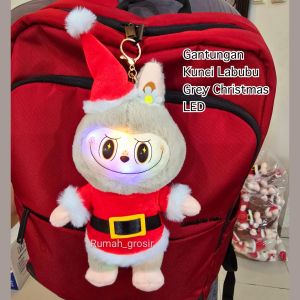 (My Online Shops) Gantungan Kunci Boneka Labubu The Monsters Exciting Macaron Christmas Lampu LED