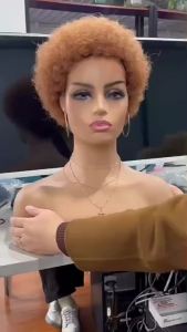 100% Human Hair Wig Afro Curly Wigs for Black Women Short Wig Hair Modern Style Full Machine Wig Fashion Type For Female