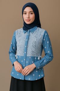GAMIS AQILLA BUSUI FULL KANCING LIST POLI LINE TERLARIS