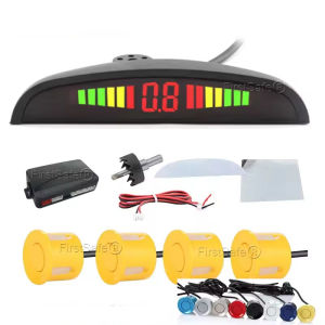 ชุดเซ็นเซอร์ถอยหลัง LED 4 เซนเซอร์ พร้อมหน้าจอ Backlight Display 22mm แสดงผล 4 สี ระบบเตือนระยะใกล้ ช่วยจอดรถ SUV รถเก๋ง ปลอดภัย