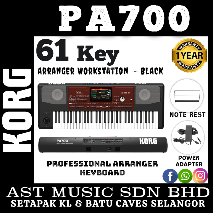 Korg PA700 61-key Arranger Workstation – Black ( PA-700 / Pa700 ) | Lazada