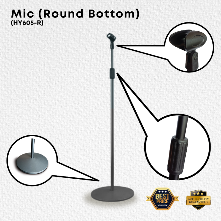 Quality Round Bottom Straight Microphone Stand for Performing ( HY605-R ...
