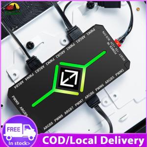 1 To 9 3 in 1 4 Pin PWM Magnetic Suction Hub PWM & ARGB Hub Splitter for PC Case