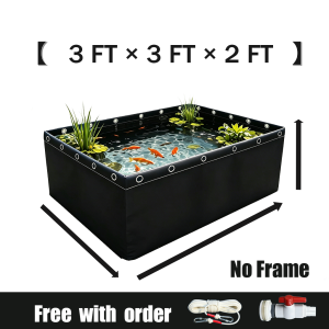 Canvas pond Canvas Fish Pond Black Thickened Multiple Sizes Home Courtyard Fish & Shrimp Pond