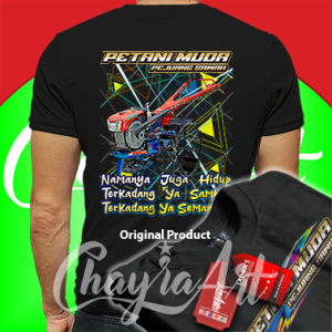 ChayraArt Baju Kaos Traktor Sawah Namanya Juga Hidup Terkadang Ya Sambat Terkadang ya Semangat Katun Combed 24s Lengan Pendek dan Panjang