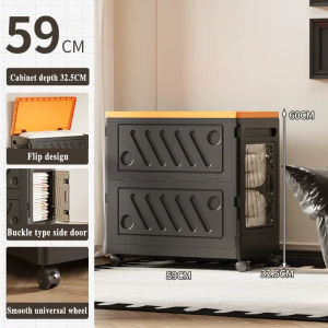 【MOHO.SG】Flip up large capacity clothing storage box with wheels dust-proof storage box with side windows
