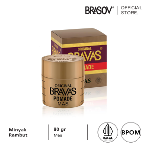 BRAVAS Pomade Oil Based MAS 80G Medium Hold Original Berbasis Minyak Rambut Penata BPOM Halal Brilliantine XX-CT