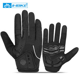 INBIKE Sport Gloves Shockproof Cycling Gloves Touch Screen 5mm GEL Palm Pad Riding MTB Bike Motorcycle Racing Full Finger Autumn Women Men Road Bicycle Gloves IH23C406/IF239