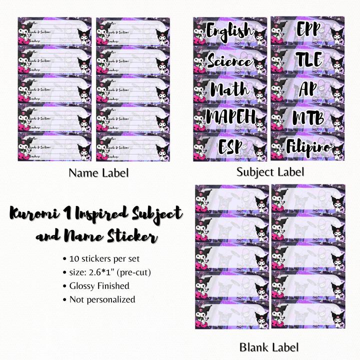 Estudio | Kuromi Inspired Subject and Name label Sticker | Lazada PH