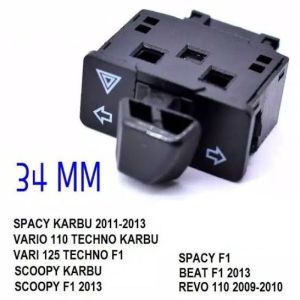 Tombol Saklar Sen Sein Plus Hazard KECIL 30 mm - HONDA BeAT Fi POP eSP Revo 110 Fi Revo X Scoopy eSP Grade A Saklar Hazard Honda