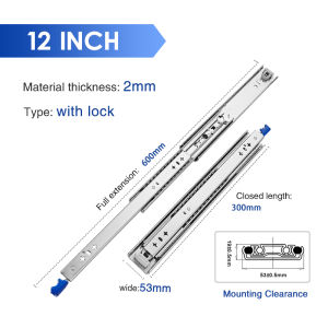 AOLISHENG 1 Pair Heavy Duty Drawer Slides with Lock 12 14 16 18 20 22 24 26 28 30 32 34 36 38 40 Inch 150 lb Load Capacity Side Mount Full Extension Ball Bearing Cabinet Tool Box Runner