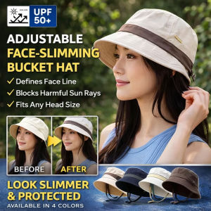 Adjustable Face-slimming Fishermans Hat Stylish UV Protection Fashion Bucket Hat Outdoor Summer Beach Casual Cap