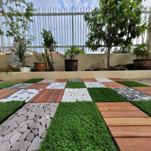 (30CM X 30CM )Floor Decking Interlocking Wood/GRASS/WHITE STONE Tiles Landscaping Floor Tiles Decking Tiles