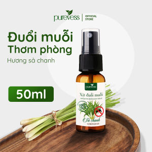 Xịt phòng tinh dầu Sả Chanh Bạc Hà Quế Oải Hương Purevess xua đuổi muỗi khử mùi thơm phòng