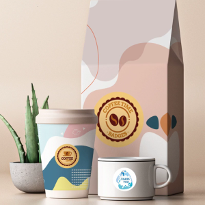 500Pcs Coffee Theme Label Stickers 1In Round Sealing Stickers for Caffee Bar Drinks Water Bottles Party Favor Gift Wrap