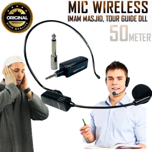 COD TaffSTUDIO mik mic Microphone wireless untuk mengajar bando imam mesjid headset 2.4G HX-W008