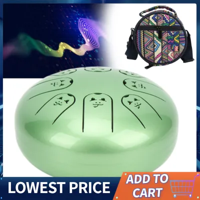 Focket Steel Tongue Drum 5.5in 8-Note C Key Handpan Drum Ethereal Instrument with Pad Bag and Mallets for Meditation Yoga Entertainment