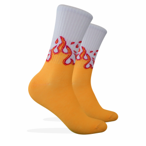 Kaos Kaki Oldschool - Kaos Kaki Skate Kuning Putih - 4LAYER BENANG - K41