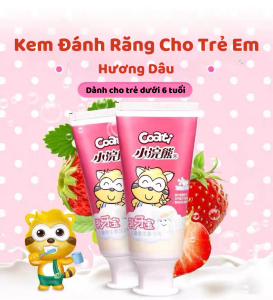 Kem Đánh Răng Cho Trẻ Em Coati Hương Trái Cây Hàng Cao Cấp An toàn Tuyệt Đối bé nuốt được/ Tuýp 70gm