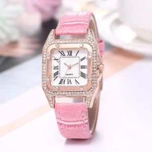 SKY E-COMMERCE CO.Ltd COD Korean Version of High-end Fashion Simple Roman Numeral Square Diamond Ladies Belt Watch