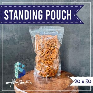 Plastik Snack / Plastik Standing pouch Bening 20x30 cm ( Double Seal / Seal Lebar )