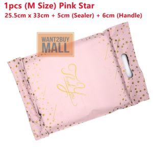 1pcs Thank You Parcel Courier Poslaju Shipping Plastic Bag With Hand Handle Flyer Kurier Plastik Beg Murah Packaging 快递袋