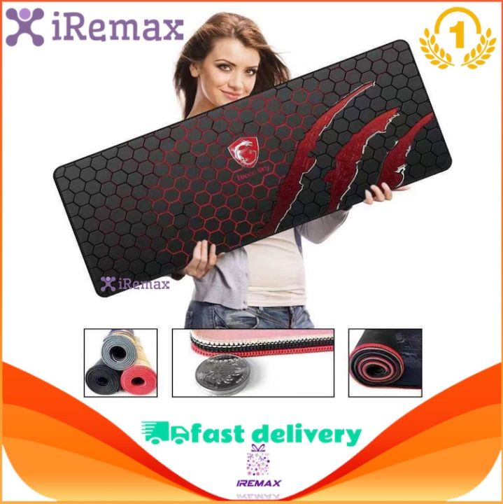 iRemax Red Blue 80 x 30 cm Speed Dragon Pattern Mouse Pad