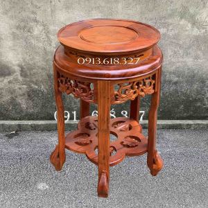 Đôn chiện tròn phượng 40cm phòng khách gỗ hương cao 50607080cm